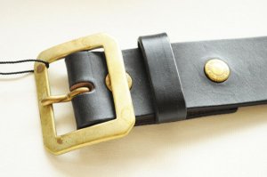 画像3: ART BROWN アートブラウン VGB40142AB クロムエクセルレザー 40mm幅 真鍮バックル ギャリソンベルト プルアップレザー ゴールド ホーウィン社  オイルドレザー グッズ ベルト 日本製