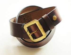 画像8: ART BROWN アートブラウン VGB40142AB クロムエクセルレザー 40mm幅 真鍮バックル ギャリソンベルト プルアップレザー ゴールド ホーウィン社  オイルドレザー グッズ ベルト 日本製