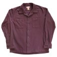 画像5: CUSHMAN クッシュマン 25577 STRIPE NEL OPEN COLLAR SHIRTS 大人な ダークカラー の ストライプ ネル オープンカラーシャツ ワインレッド 長袖シャツ ネルシャツ (5)