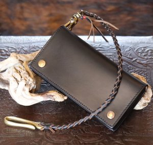 画像9: ART BAROWNアートブラウン VGW00105AB　クロムエクセル トラッカーズウォレットM　ホーウィン社　オイルドレザー　本革　ヌメ　ブラック　グッズ　ウォレット　長財布