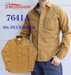 画像1: DELUXEWARE デラックスウエア7641A 40s DUCKSBUCK ダックブック 人気定番 ダックシャツ  ワンウォッシュ ワークウェア 長袖シャツ