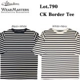 WEARMASTERS ウエアマスターズ Lot.790 人気定番TEEの ボーダーモデル ５分袖 CK Border Tee ミッドセンチュリー テイス トの ボートネック ハーフスリーブスタイル Tシャツ アトラクションズ