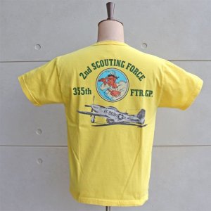 画像2: BUZZ RICKSON'S バズリクソンズ BR79126 S/S T-SHIRT 2nd SCOUTING FORCE プリントTシャツ アメリカ海軍 偵察隊 第355戦闘大隊 P-51マスタング プリント デザイン コットン100％ ミリタリー半袖 Tシャツ