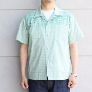 画像2: STAR OF HOLLYWOOD スターオブハリウッド SH39088 TYPEWRITER COTTON OPEN SHIRT “ZIG ZAG” タイプライター コットン オープン シャツ ジグザグ柄 プリント デザイン 半袖シャツ 東洋エンタープライズ サンサーフ