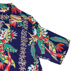 画像5: SUN SURF サンサーフ SS38804 RAYON HAWAIIAN SHIRT “BIRD OF PARADISE & MONSTERA”　ハワイアンシャツ  アロハシャツ バードオブアイランド モンステラ ボーダー・パターン レーヨン羽二重