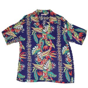 画像2: SUNSURF サンサーフ SS38804 RAYON HAWAIIAN SHIRT “BIRD OF PARADISE & MONSTERA”　ハワイアンシャツ  アロハシャツ バードオブアイランド モンステラ ボーダー・パターン レーヨン羽二重