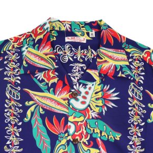 画像3: SUN SURF サンサーフ SS38804 RAYON HAWAIIAN SHIRT “BIRD OF PARADISE & MONSTERA”　ハワイアンシャツ  アロハシャツ バードオブアイランド モンステラ ボーダー・パターン レーヨン羽二重