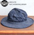 画像1:  BUZZ RICKSON'S バズリクソンズ BR01476 デニムハット　HAT,WORKING,DENIM ワンウォッシュ済み　ARMY アーミー　ミリタリー　グッズ　帽子 (1)