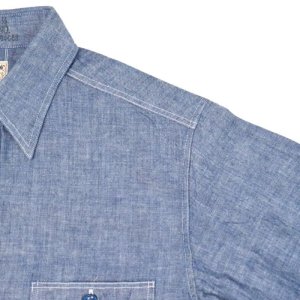画像8: BUZZ RICKSON'S バズリクソンズ BR25995 BLUE CHAMBRAY WORK SHIRTS (LONG SLEEVE) 1950年代 U.S.NAVY 米海軍 ユーティリティ シャツ ブルーシャンブレーシャツ ワークシャツ ミリタリーシャツ ヴィンテージ  復刻 経年変化 長袖シャツ