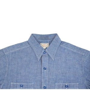 画像5: BUZZ RICKSON'S バズリクソンズ BR25995 BLUE CHAMBRAY WORK SHIRTS (LONG SLEEVE) 1950年代 U.S.NAVY 米海軍 ユーティリティ シャツ ブルーシャンブレーシャツ ワークシャツ ミリタリーシャツ ヴィンテージ  復刻 経年変化 長袖シャツ