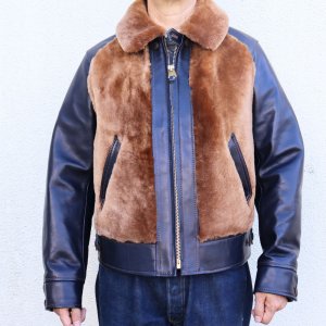 画像2: Y'2 LEATHER INDIGO HORSE GRIZZLY JACKET ~ 25th Anniversary Limited ~ ワイツーレザー 25周年記念 インディゴホース グリズリージャケット クマジャン レザージャケット ジャケット 天然 馬革 本革 ウール 日本製 職人手づくり