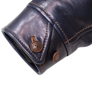 画像9: Y'2 LEATHER INDIGO HORSE GRIZZLY JACKET ~ 25th Anniversary Limited ~ ワイツーレザー 25周年記念 インディゴホース グリズリージャケット クマジャン レザージャケット ジャケット 天然 馬革 本革 ウール 日本製 職人手づくり