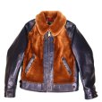 画像4: Y'2 LEATHER INDIGO HORSE GRIZZLY JACKET ~ 25th Anniversary Limited ~ ワイツーレザー 25周年記念 インディゴホース グリズリージャケット クマジャン レザージャケット ジャケット 天然 馬革 本革 ウール 日本製 職人手づくり