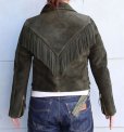 画像4: Y'2LEATHER ワイツーレザー  LADY'S LR-01 STEER SUEDE FRINGE JACKET レディース ステアスエード フリンジ ジャケット ウエスタン 革紐 クレセントポケット スマイルポケット 本革 牛革 革ジャン レザージャケット