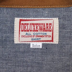 画像8: DELUXEWARE デラックスウエア40s DENIM SHIRT 7640 40sデニムシャツ 人気定番 デニムシャツ ダック裏地 ノンウォッシュ リジット ワークウェア 長袖シャツ コットン100％ 3/1綾織り 10.5ozヴィンテージデニム ザラ織り