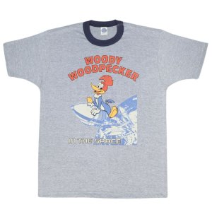 画像2: TOYS MAcCOY トイズマッコイ TMC2408 WOODY WOODPECKER TEE " WOODY WOODPECKER IN THE SPACE ウッディ ウッドペッカー スペースシャトル ディスカバリー号 プリント Tシャツ sts-70 リンガー 綿100％ アメカジ 半袖 Tシャツ