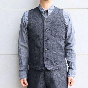 画像2: CUSHMAN クッシュマン ２１８９３　ＢＬＡＣＫ　ＣＨＡＭＢＲＡＹ　ＷＯＲＫ　ＶＥＳＴ ブラックシャンブレーワークベスト アーリースタイル クラシカル ワークスタイル 30's MIX BLACK シャンブレー コットン100％　日本製 madeinjapan