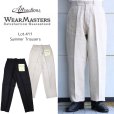 画像1: WEARMASTERS by ATTRACTIONS ウエアマスターズ アトラクションズ Summer Trousers リネン 麻　１００％ サマートラウザー レギュラーフィット・テーパー ボトムライン 通気性 撥水 速乾 トラウザー ボトム パンツ  (1)