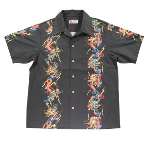 画像4: SAMURAI JEANS サムライジーンズ SSA24-01 龍柄ハワイアンシャツ コットン100％ 高密度平織 アロハシャツ 和柄 龍 ドラゴン 辰年 半袖シャツ madeinjapan 日本製