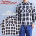 DELUXEWARE  デラックスウエア RCS-04L RAYON DUCK SHIRT レーヨン ダックシャツ レーヨン100％ オックス織り 長袖シャツ モノクロオンブレ柄 日本製 madeinjapan