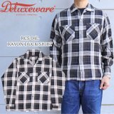 DELUXEWARE  デラックスウエア RCS-04L RAYON DUCK SHIRT レーヨン ダックシャツ レーヨン100％ オックス織り 長袖シャツ モノクロオンブレ柄 日本製 madeinjapan