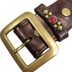 画像17: CUSHMAN クッシュマン 29180 40mm SINGLE PIN STUDS BELT 職人手打ち スタッズベルト ラインストーン 本革 カウハイド 牛革 レザーアイテム 人気定番 グッズ アメカジ ベルト HAP STORE V8 バックル