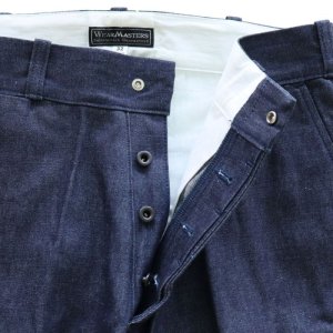 画像6: Wearmasters ウエアマスターズ Lot.344 Heritage Denim Trousers ヘリテージ デニム トラウザース ワークパンツ スラックス work pants denim slacks レギュラーフィット regular fit ムラ糸インディゴデニム ブラックデニム Uneven yarn indigo denim コットン cotton 日本製 madeinjapan