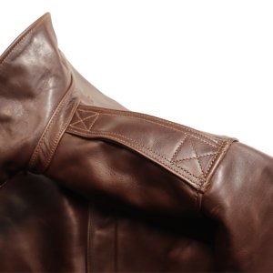 画像6: BUZZRICKSONS バズリクソンズ BR80646 Type A-2 “WERBER SPORTSWEAR CO. ORDER No. 39-2951P” アウター ジャケット フライトジャケット flight jacket outer レザー leather 台襟なし フックレスジッパー 馬革 BRONCO HIDE ブロンコハイド  茶リブ