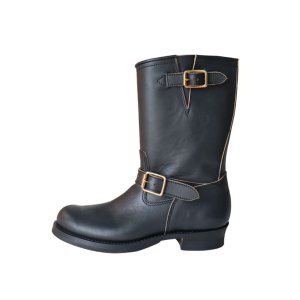 画像3: Y'2 LEATHER ワイツーレザー SUMI DYED HORSE Engineer Boots 墨黒ホース エンジニアブーツ Saddle-core サドル full leather lining brass 