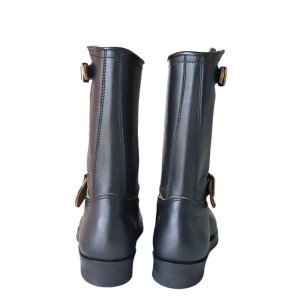 画像5: Y'2 LEATHER ワイツーレザー SUMI DYED HORSE Engineer Boots 墨黒ホース エンジニアブーツ Saddle-core サドル full leather lining brass 