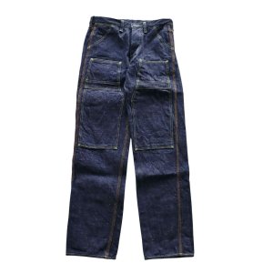 画像5: SAMURAI JEANS サムライジーンズ SM410DBN サムライ自動車倶楽部 17ozダブルニーワークパンツ 特ザラセルビッチデニム ヘビーオンス 自動車倶楽部タイヤボタン 日章ネームラベル パーツ柄スレーキ トリプルステッチ ダイヤモンドステッチ 銅製サムライリベット ワンウォッシュ 日本製