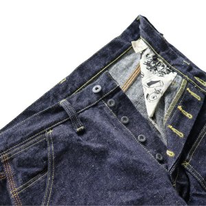 画像8: SAMURAI JEANS サムライジーンズ SM410DBN サムライ自動車倶楽部 17ozダブルニーワークパンツ 特ザラセルビッチデニム ヘビーオンス 自動車倶楽部タイヤボタン 日章ネームラベル パーツ柄スレーキ トリプルステッチ ダイヤモンドステッチ 銅製サムライリベット ワンウォッシュ 日本製