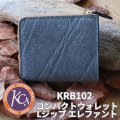 KC's ケイシイズ コンパクトウォレット Lジップ エレファント Compact Wallet L-zip Elephant KRB102 外革 エレファント革 内革 牛革 職人手作り handmade 財布