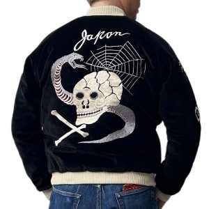 画像4: TAILOR TOYO テーラー東洋  TT15666-119 Mid 1950s Style Velveteen Souvenir Jacket “SPIDERWEB, SNAKE & SKULL” × “DRAGON & TIGER”