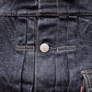 画像6: DELUXEWARE デラックスウエア 1949XJ VINTAGE FIRST JACKET ヴィンテージフォルムを再現したファーストジャケット デニムジャケット Gジャン 1949年 片面赤タブ 針シンチバック最終移行期年代 リベット刻印ビック「Ｏ」鉄ボタン ショートレングス