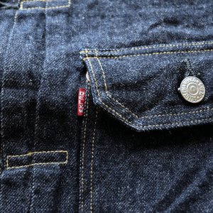 画像8: DELUXEWARE デラックスウエア 1949XJ VINTAGE FIRST JACKET ヴィンテージフォルムを再現したファーストジャケット デニムジャケット Gジャン 1949年 片面赤タブ 針シンチバック最終移行期年代 リベット刻印ビック「Ｏ」鉄ボタン ショートレングス