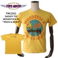 TOYS McCOY トイズマッコイ TMC2521 SNOOPY TEE WOODSTOCK 69 " PEACE & MUSIC " スヌーピーTシャツ ウッドストック 1969年WOODSTOCK 半袖Tシャツ