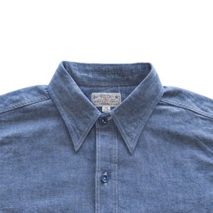 画像2: BUZZ RICKSON'S バズリクソンズ BR35856  BLUE CHAMBRAY WORK SHIRT  ブルーシャンブレーワークシャツ　デニムブラウス  シャンブレーシャツ ショートスリーブ 1950年代 米海軍