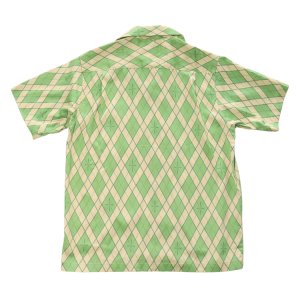 画像9: SAMURAI JEANS サムライジーンズ SSA25-01 蛇アーガイル総柄シャツ 業平菱アーガイル柄レーヨン オーガニック綿サテン生地 貝ボタン 日の丸ネーム ワンウォッシュ 半袖シャツ madeinjapan 日本製