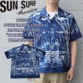 SUN SURF サンサーフ DK39452 DUKE KAHANAMOKU INDIGO COTTON HAWAIIAN SHIRT “COCONUT PALM & DIAMONDHEAD”ココナッツパーム＆ダイヤモンドヘッド ハワイアンシャツ アロハシャツ 半袖 日本製 made in japan