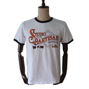 画像2: STUDIO D'ARTISAN ステュディオダルチザン 8177 “リンガープリントTシャツ” アメカジ  Tシャツ リンガーTシャツ 半袖Tシャツ トップス コットン１００％ MADE IN JAPAN 日本製