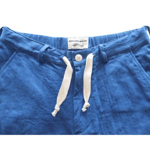 画像4: SAMURAI JEANS サムライジーンズ SJSP25-AHB 藍浅葱へリンボンイージーショーツ 藍浅葱へリンボンツイル生地 樹脂ボタン 日の丸ネーム ワンウォッシュ 日本製