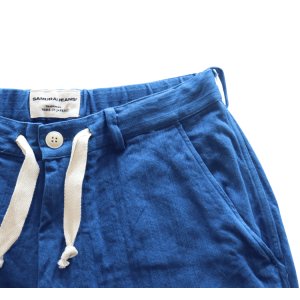 画像5: SAMURAI JEANS サムライジーンズ SJSP25-AHB 藍浅葱へリンボンイージーショーツ 藍浅葱へリンボンツイル生地 樹脂ボタン 日の丸ネーム ワンウォッシュ 日本製