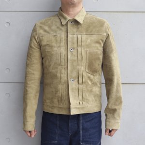 画像2: Y'2 LEATHER ワイツーレザー HORSE ROUGHOUT WWII TYPE JEAN JACKET ~ Spring Edition ~ ホーススエード 大戦モデル春限定カラー Gジャン ラフアウトレザー rough out leather レザージャケット 天然 馬革 本革 日本製 madeinjapan