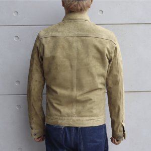 画像3: Y'2 LEATHER ワイツーレザー HSB-140-T HORSE ROUGHOUT WWII TYPE JEAN JACKET ~ Spring Edition ~ ホーススエード 大戦モデル春限定カラー Gジャン ラフアウトレザー rough out leather レザージャケット 天然 馬革 本革 日本製 madeinjapan