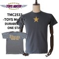 TOYS McCOY トイズマッコイ TMC2533 DURABLE TEE "ONE STAR" THE WILD ONE CODE 33 ライダースジャケット スタンダードデザイン デュラブル ゴールド ベタプリント 半袖Tシャツ コットン 100% 日本製