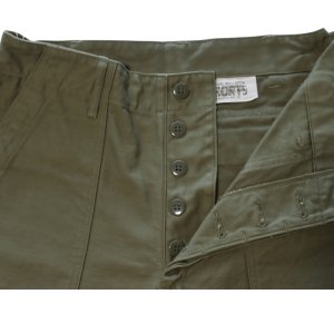画像7: BUZZ RICKSON'S バズリクソンズ BR51735 TROUSERS, MEN'S, COTTON SATEEN OLIVE GREEN QM SHADE 107, TYPE I, CLASS SHORTS ミリタリーパンツ ショーツ 短パン アメリカ軍ミリタリー 東洋エンタープライズ 日本製