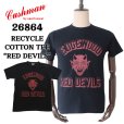 画像1: CUSHMAN クッシュマン RECYCLE COTTON TEE "RED DEVILS" 26864 リサイクルコットンT レッドデビルス 丸胴天竺Tシャツ バインダー仕上げ 半袖Tシャツ コットン100％ 40番双糸(リサイクル糸) 日本製 (1)