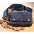 画像2: SAMURAI JEANS サムライジーンズ SJDCB25 デニムカセットバッグ 15oz セルビッチデニム デニム格子状 編み込み カセット型 オリーブスレーキ サムライスナップボタン サムライリベット 日の丸ネーム 日本製 (2)