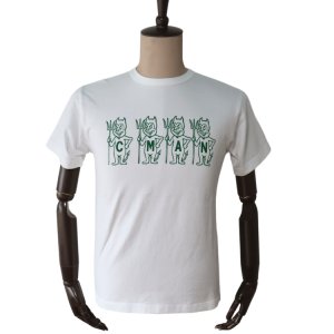 画像2: CUSHMAN クッシュマン 26866 Print T  "C M A N"  プリントT  30番双糸天竺 ミディアムウェイト バインダー仕上げ ワンウォッシュ フロントプリント 半袖Tシャツ コットン100％  日本製